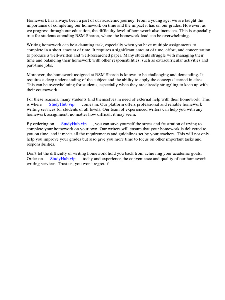 Rsm sharon homework pdf homework essays