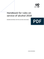 Handbook For Rules On Service of Alcohol 2018
