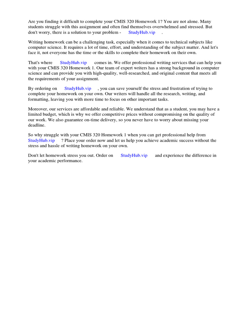 Cmis 320 homework 1 pdf websites world wide web