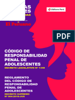 Codigo de Responsabilidad Penal de Adolescentes Decreto Legislativo No1348 Reglamento Decreto Supremo No004-2018-Jus Peru
