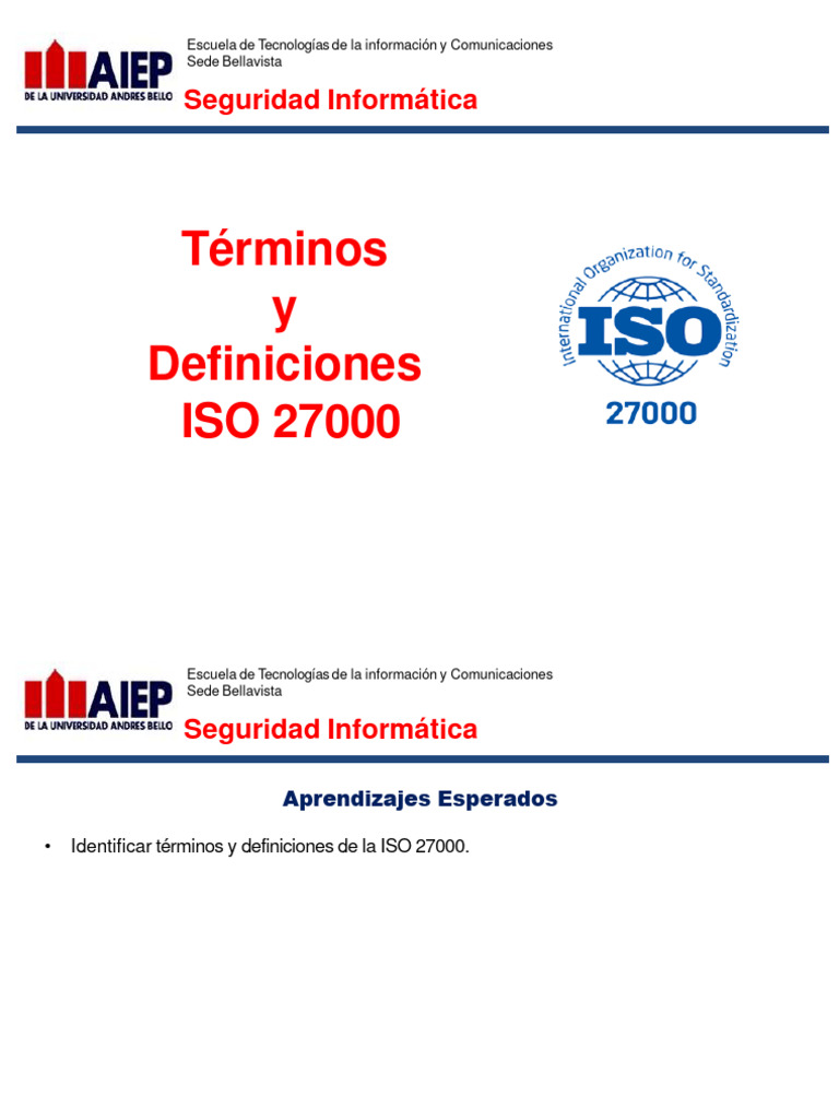 Términos y Definiciones de ISO 27000 | PDF | La seguridad informática ...