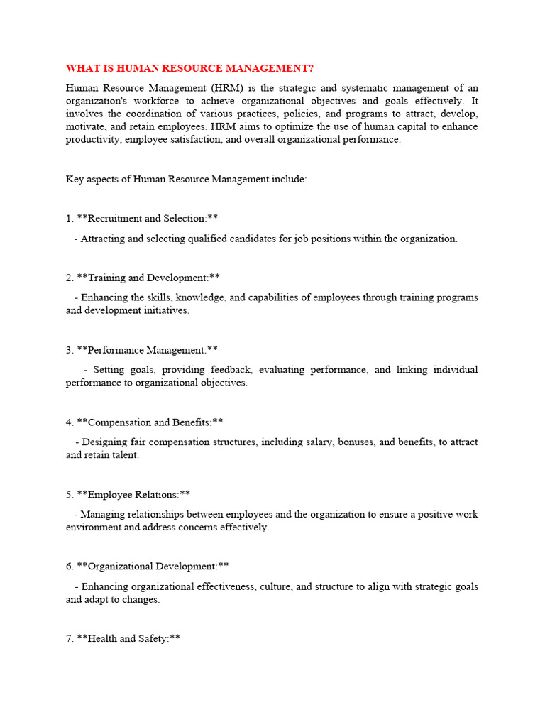 Understanding Human Resource Management | PDF | Human Resource ...