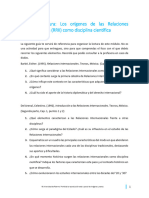 Guía de Los Orígenes de Las RelacionesInternacionales (RRII) Como Disciplina Científica