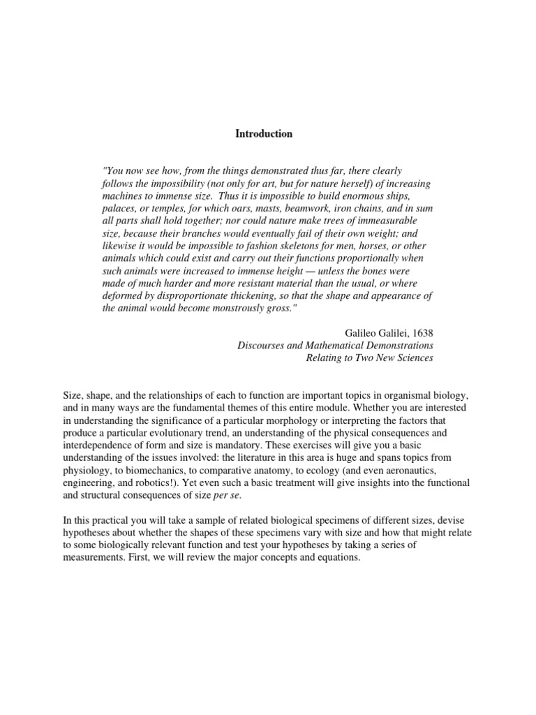 Scaling Relationships in Biology | PDF | Dependent And Independent ...