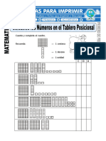 Ficha de Ubicamos Los Numeros en El Tablero Posicional para Primero de Primaria