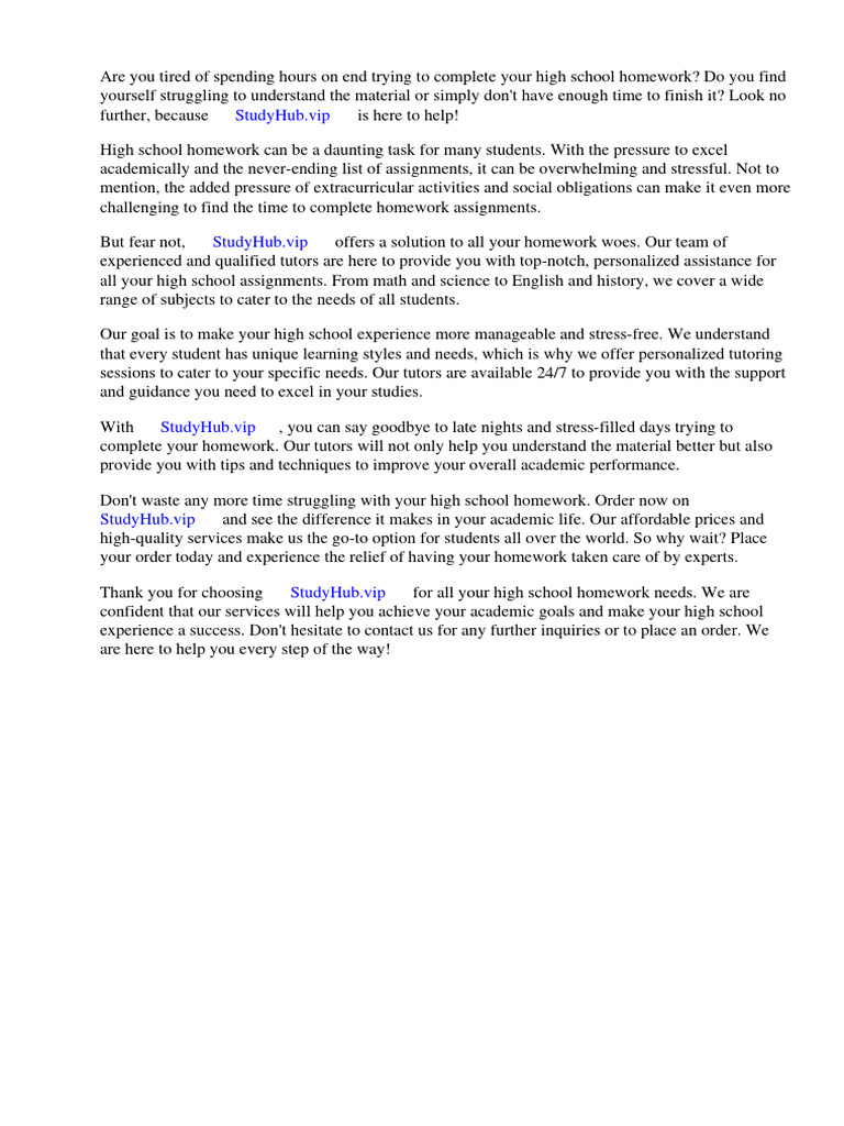 High School Homework Online | PDF | Homework | Schools