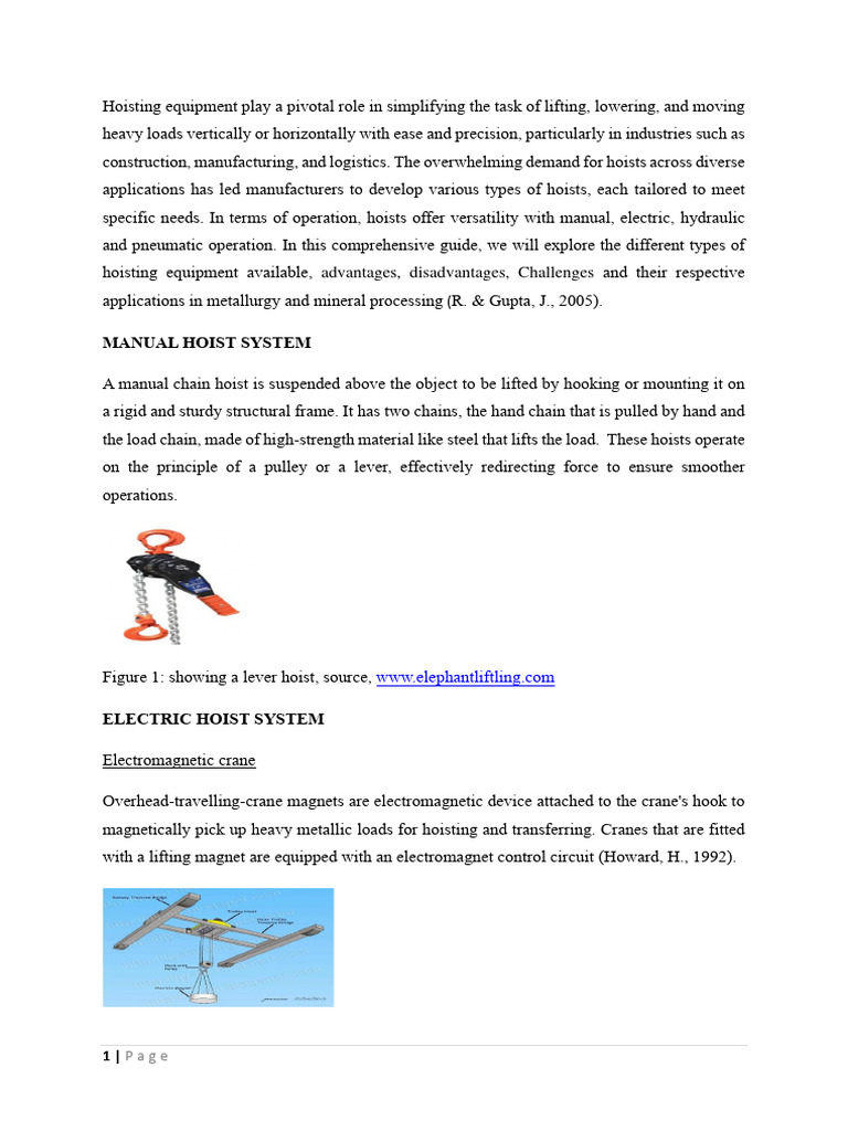 Hoist Systems for Industry Use | PDF | Crane (Machine) | Wire