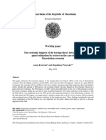 The Economic Impacts of The Foreign Direct Investments - Panel Estimation by Sectors On The Case of Macedonian Economy.