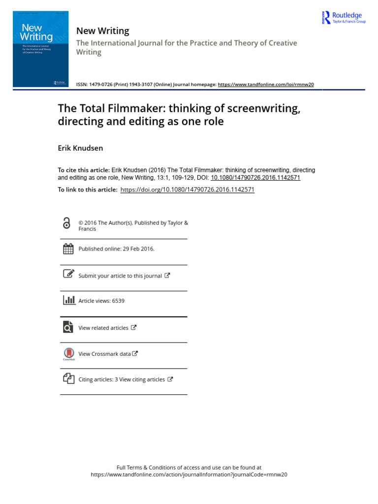 The Total Filmmaker Concept Explained | PDF | Screenplay | Screenwriting
