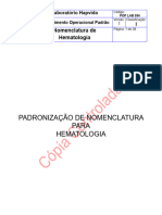 POP LAB 054 - Nomenclatura para Hematologia