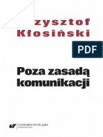 Poza Zasadą Komunikacji (Krzysztof Kłosiński)