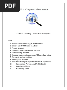 CSEC Accounting Formats and Templates
