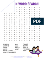 Aladdin Word Search 2021