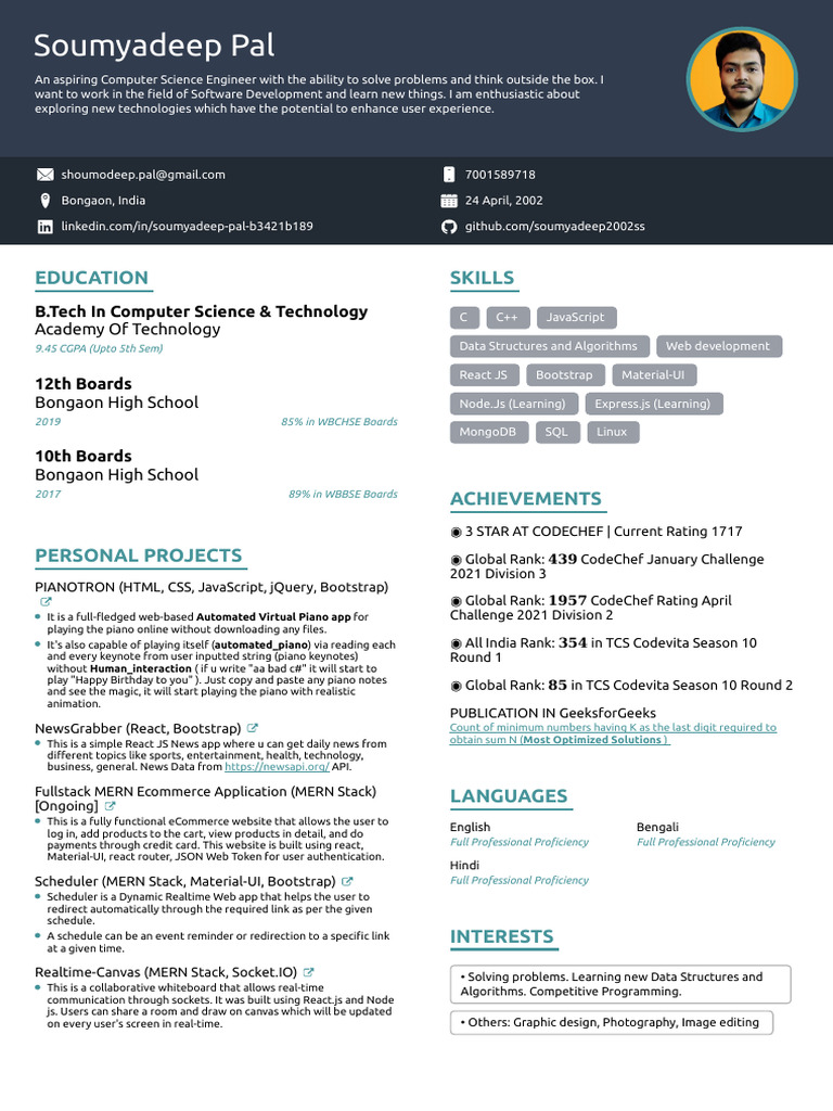 Aspiring Software Developer Portfolio | PDF | Web Application | World ...