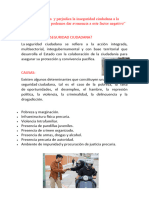 Como Menoscaba y Perjudica La Inseguridad Ciudadana A La Población y Como Podemos Dar Avenencia A Este Factor Negativo