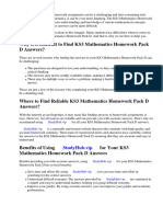 Ks3 Mathematics Homework Pack d Answers