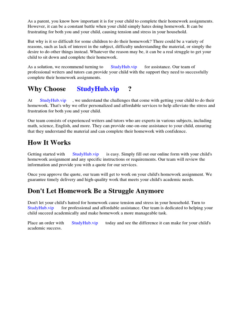 My 6 Year Old Hates Doing Homework Download Free PDF Homework