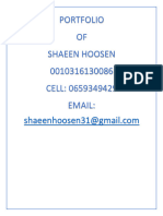 Portfolio Assignment Shaeen Mohammed Hoosen