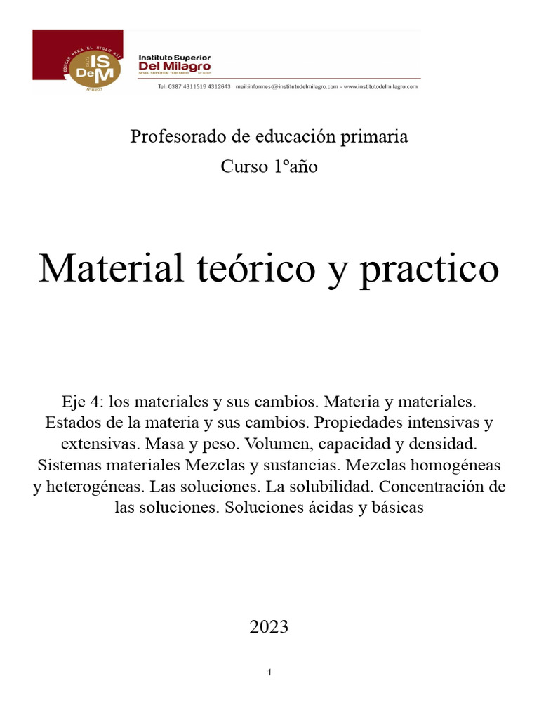 Química y Materia para Educadores | PDF | Mezcla | Concentración