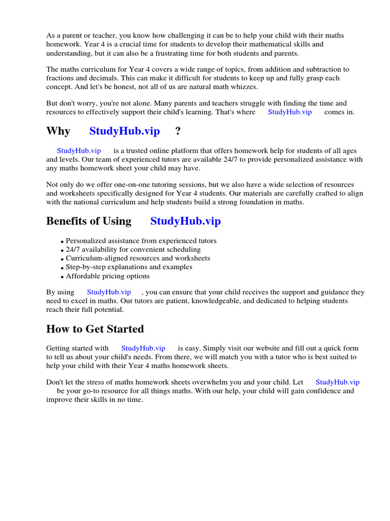Maths Homework Sheets Year 4 | PDF | Worksheet | Homework
