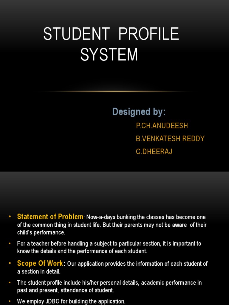Student Profile System | PDF | Career & Growth