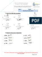 Grade 3 Math Final Revision Sheet Answer Key