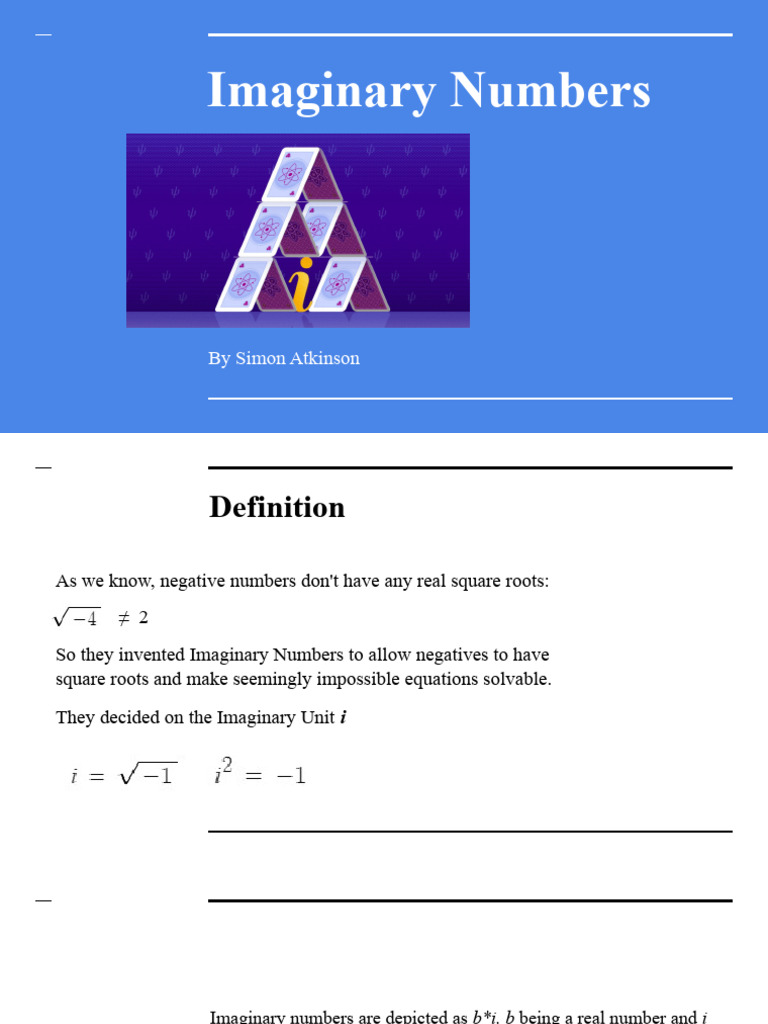 Imaginary Numbers Explained Simply