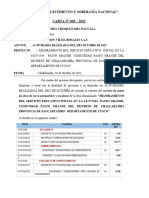 Carta 005 de Avance de Metas de Servicio CERCO PERIMETRICO - Pasto Grande