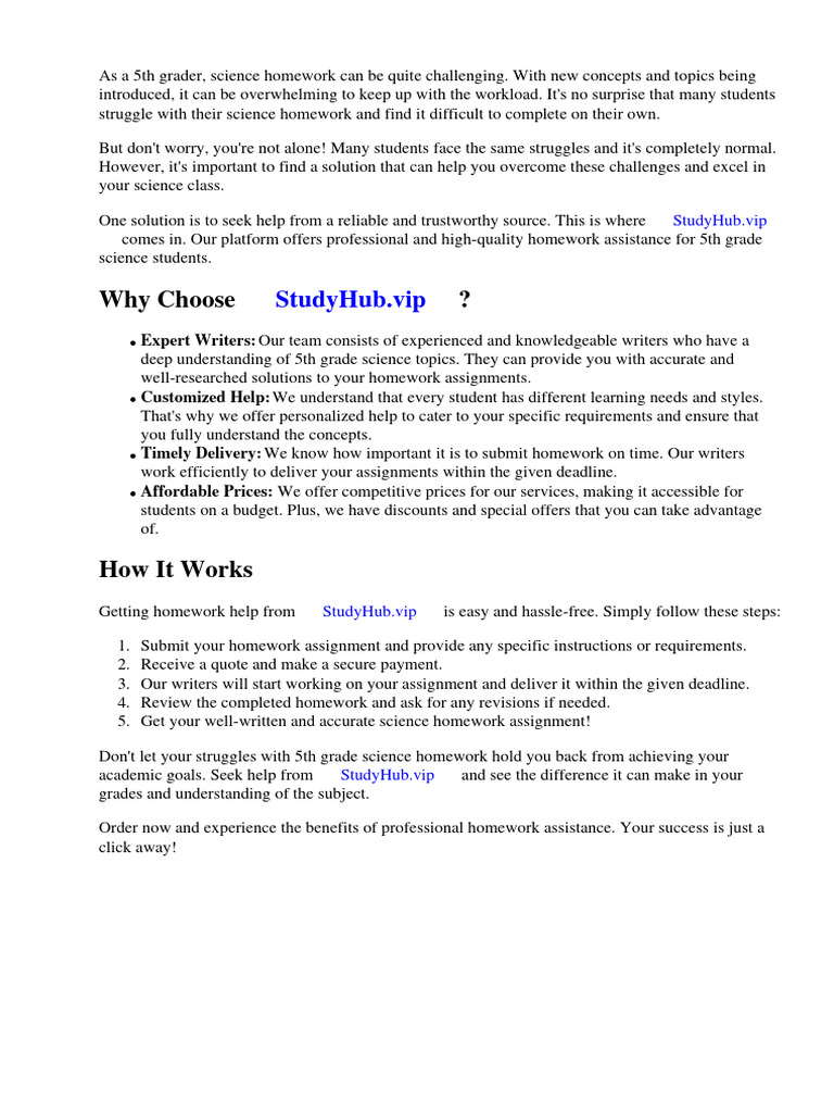 Science Homework 5th Grade | PDF | Worksheet | Science