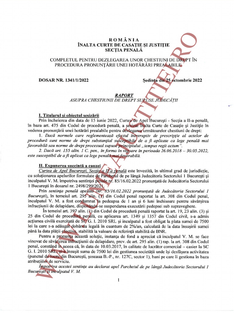 Raport Iccj Prescriptie-1 | PDF