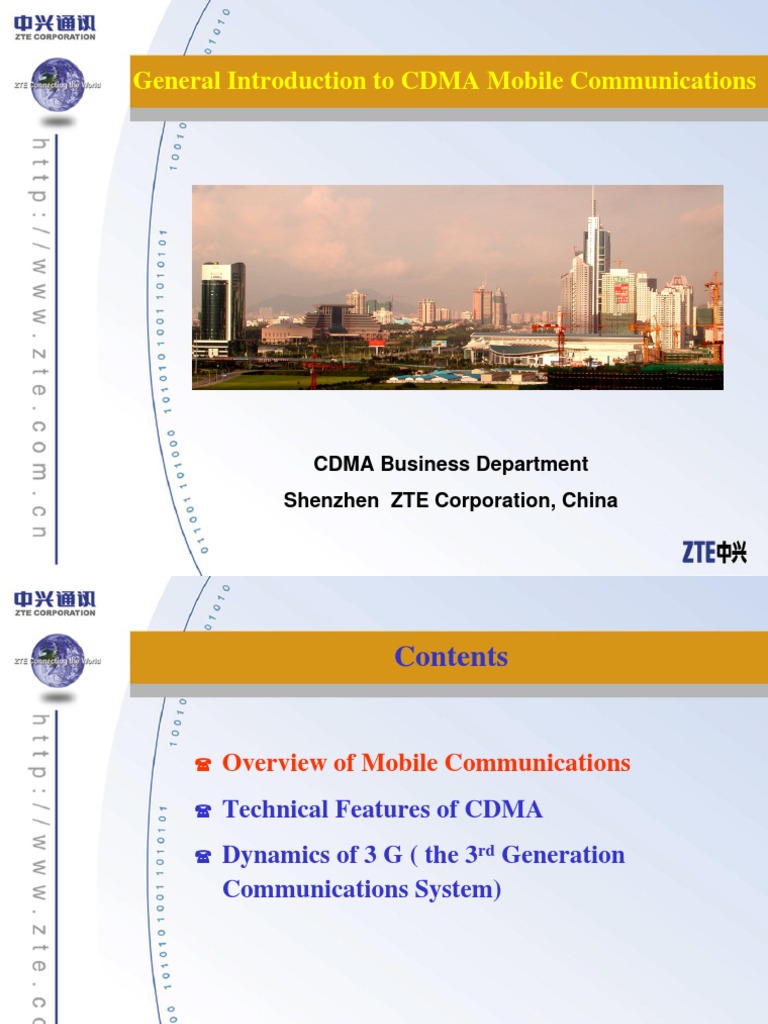 ZTE CDMA Mobile Communication Overview | PDF | Cellular Network | Code ...