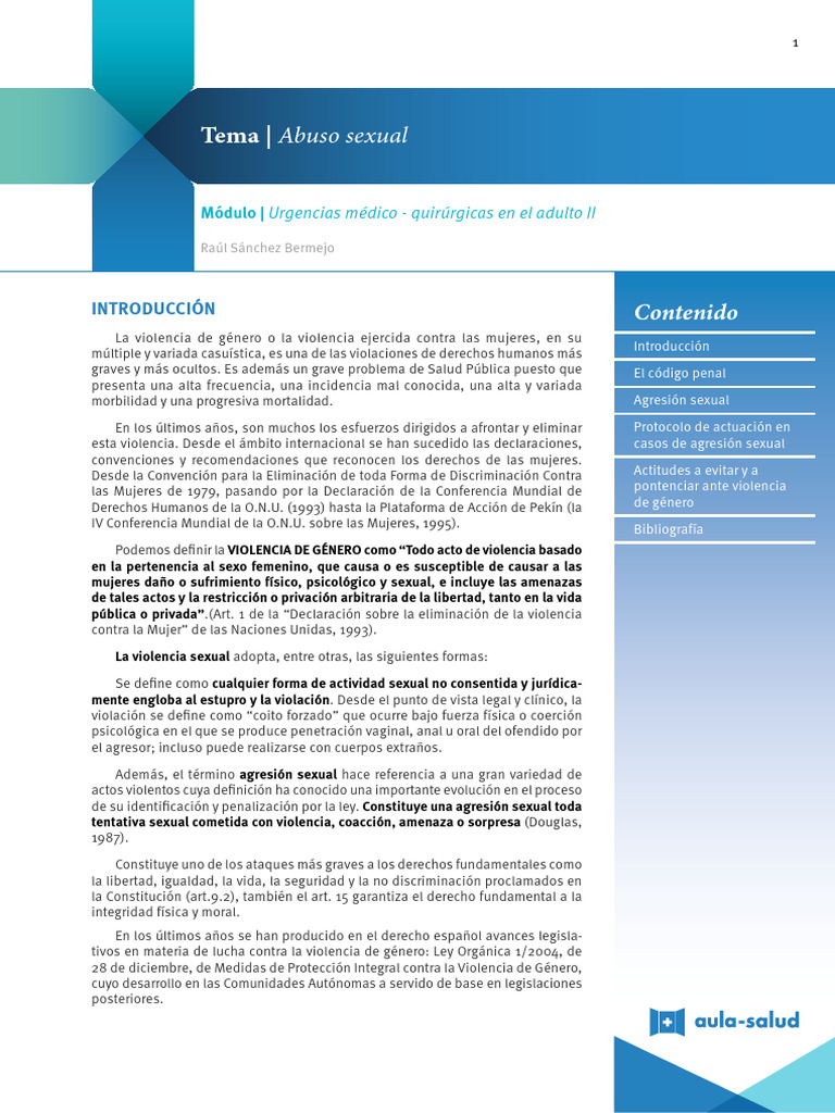 Violencia de Género y Abuso Sexual | PDF | Agresión sexual | Abuso sexual