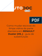 Como Mudar Escovas Do Limpa Vidros Da Parte Dianteira em RENAULT Duster (HS - ) - Guia de Substituição