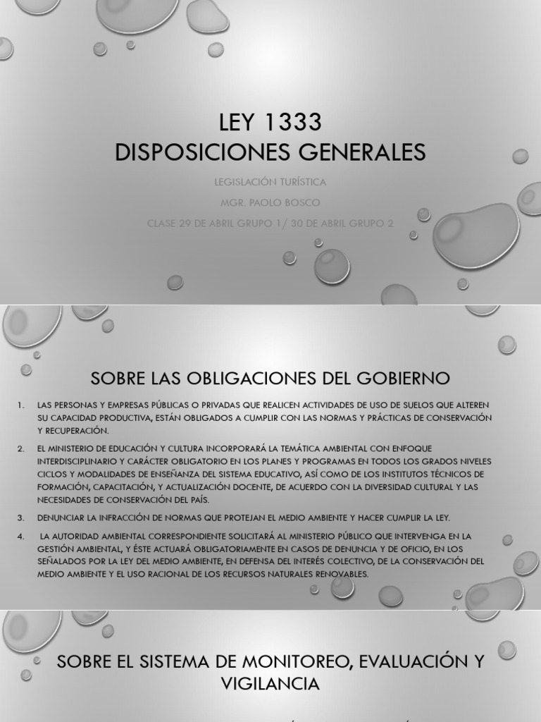 Ley 1333 Diapositiva Parte 2 29 De Abril Grupo 1 30 De Abril Grupo