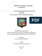 Universidad Nacional Agraria La Molina: Ciclo Optativo de Profesionalización en Gestión de Calidad Total Y Productividad