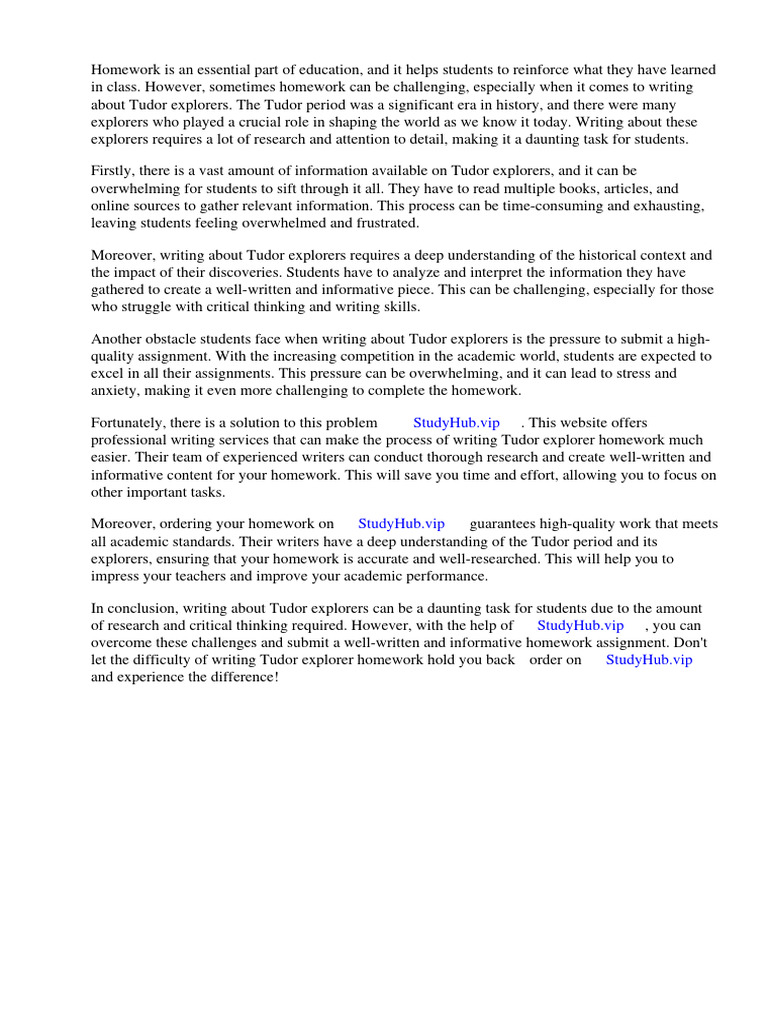 Tudor Explorer Homework | PDF | Homework | Facebook
