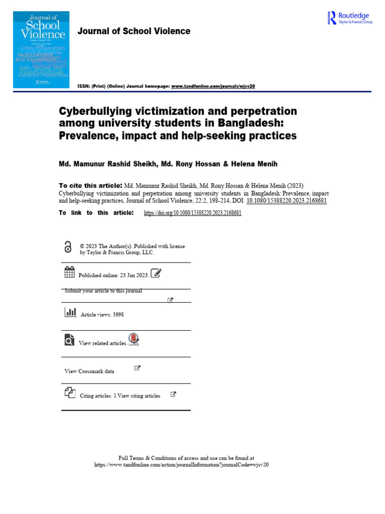 Cyberbullying Victimization and Perpetration Among University Students ...