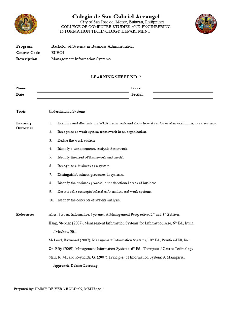 Bsba LS Mis N02 | Download Free PDF | System | Information