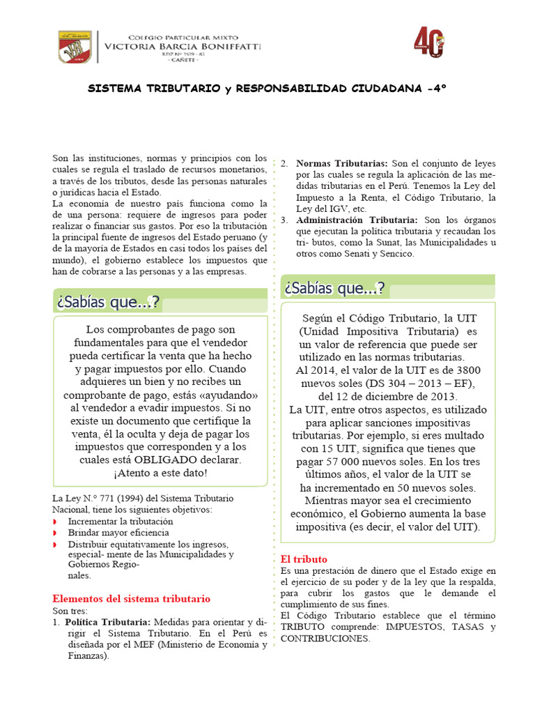 Sistema Tributario y Responsabilidad Ciudadana | PDF | Impuestos ...