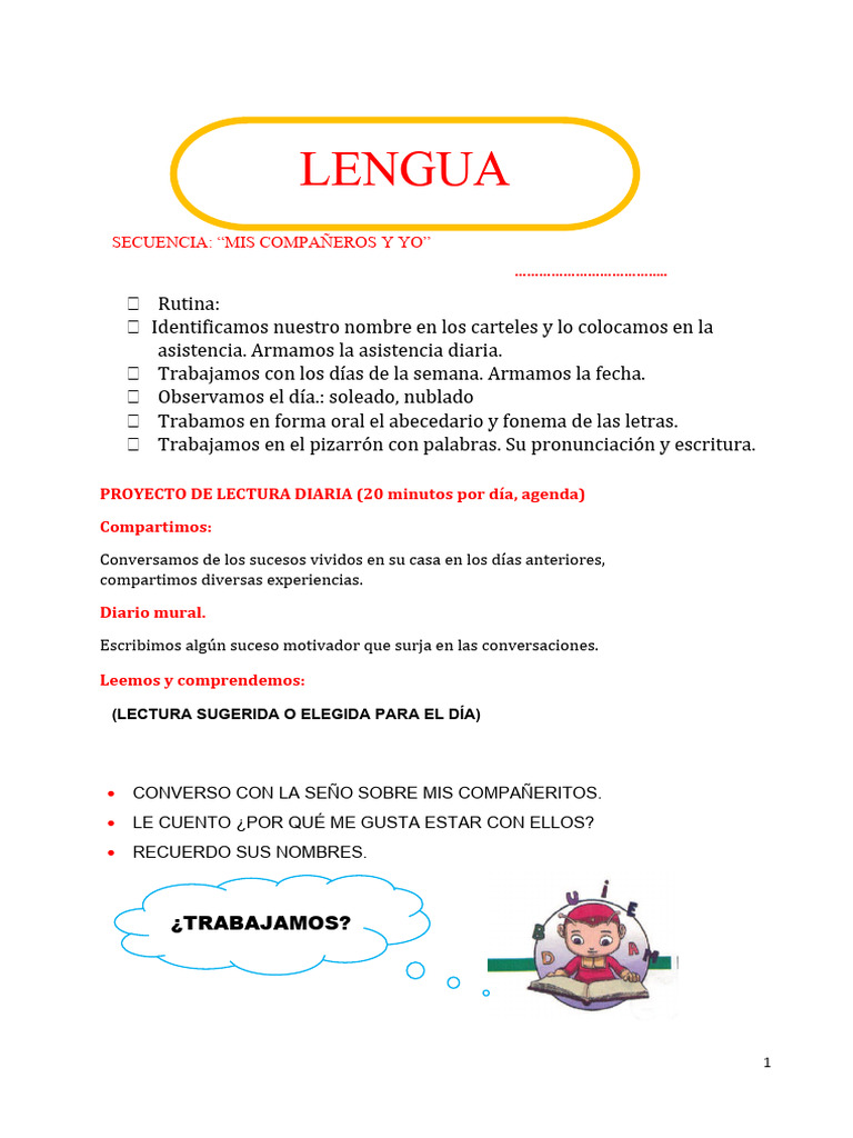 Actividades de Lectura y Escritura Infantil | PDF | Comunicación humana ...