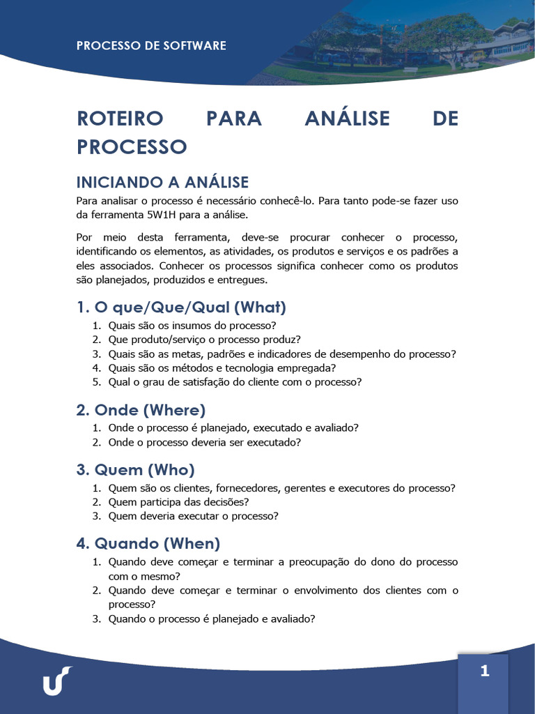 Roteiro Para Análise De Pdf Programas Informática