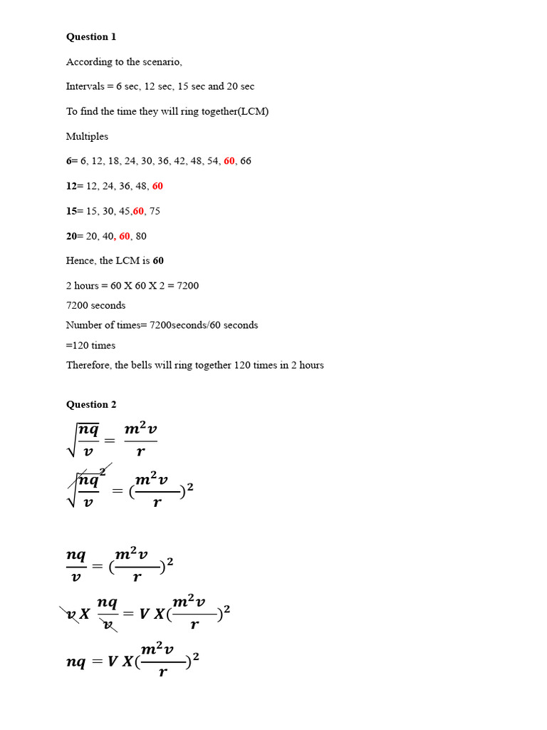 LCM and HCF Calculations Explained | PDF | Teaching Methods & Materials ...