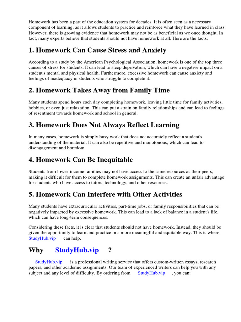Homework's Negative Impact on Students | PDF | Homework | Teachers