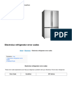 Electrolux Refrigerator Error Codes