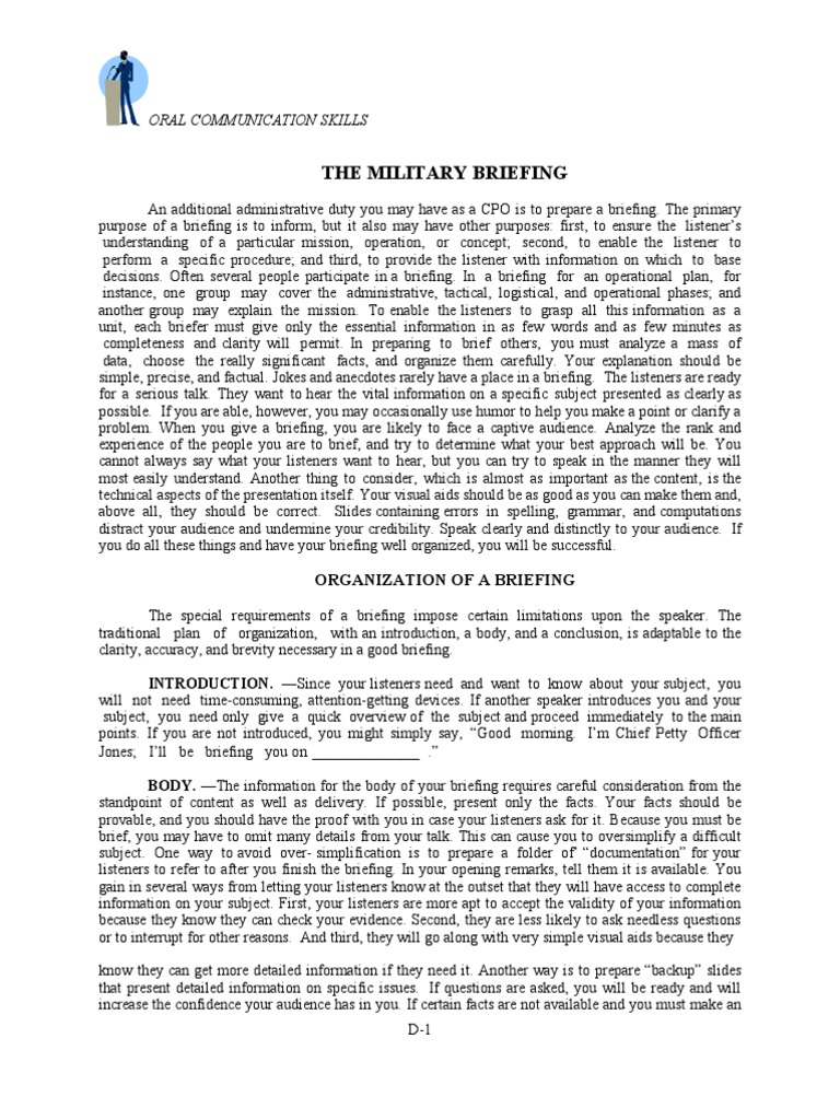 Military Briefing Guides | PDF | Non Commissioned Officer | Military