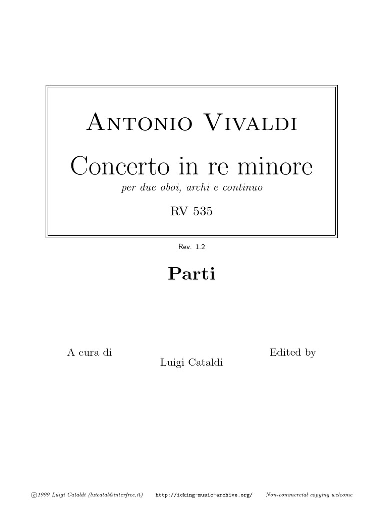 Vivaldi 2 Oboes Concerto RV 535 D Minor PDF