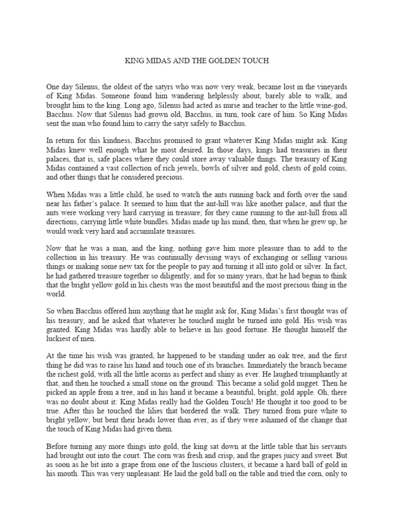 King midas and the golden touch 2 pdf dionysus