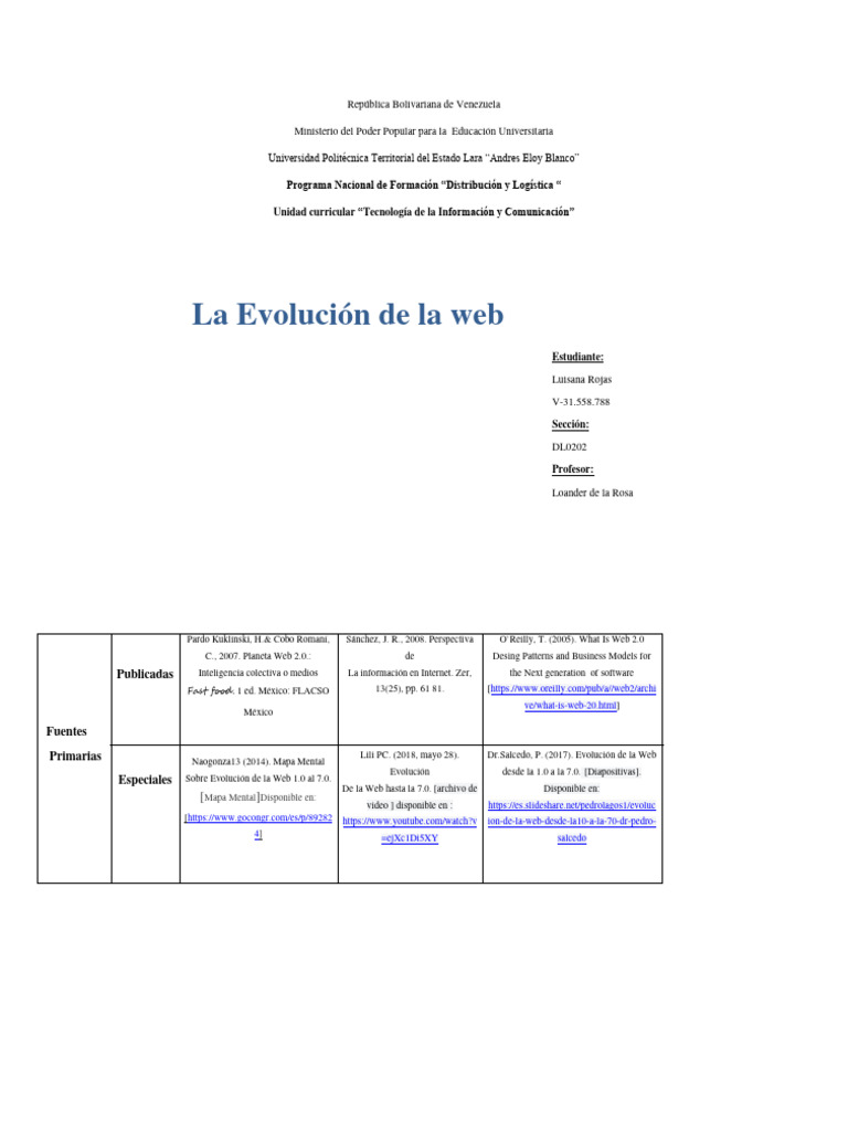 Evolución de la Web: 1.0 a 7.0 | PDF | Red mundial | Internet y web