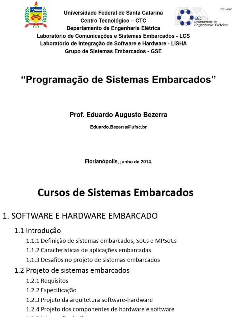Programação de Sistemas Embarcados | PDF | Sistema embarcado ...