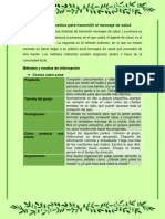 Métodos y Medios para Transmitir El Mensaje de Salud.